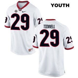 Youth Georgia Bulldogs NCAA #29 Lofton Tidwell Nike Stitched White Authentic College Football Jersey GHG3254GI